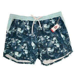 Reebok Board Shorts Swim Trunks Lined Mens XXL 7" Inseam Elastic Waist Blue